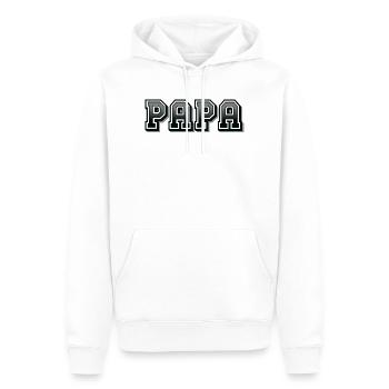 PAPA - Sweat à capuche Premium bio Homme - blanc - Devant - Nico (187cm)