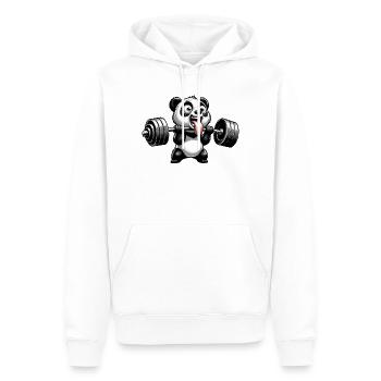 panda workout krafttraining gewichtheber lustig - Männer Premium Bio Hoodie - Weiß - Vorne - Nico (187cm)