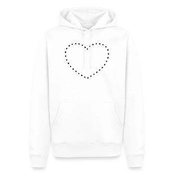 Herz black dots - Männer Premium Bio Hoodie - Weiß - Vorne - Nico (187cm)