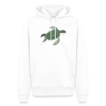 Tortue du cœur : Rivière de la Tranquillité - Sweat à capuche Premium bio Homme - blanc - Devant - Nico (187cm)