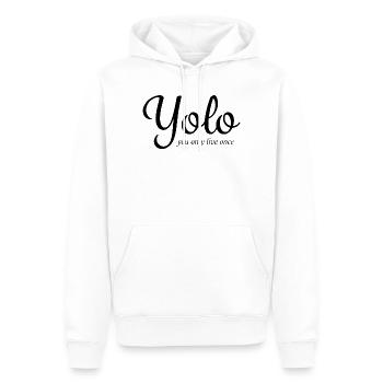 Yolo - Sweat à capuche Premium bio Homme - blanc - Devant - Nico (187cm)