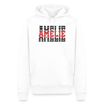 T-Shirt Amelie T-Shirt Geschenkidee gestapelter Text - Männer Premium Bio Hoodie - Weiß - Vorne - Nico (187cm)
