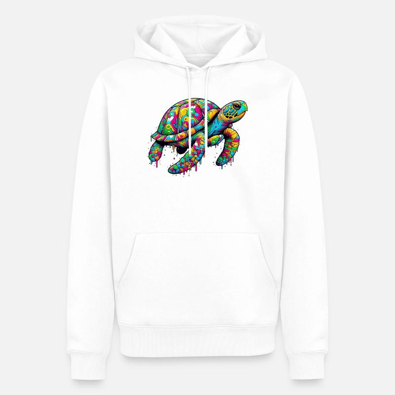 Tortue - Sweat à capuche Premium bio Homme - blanc