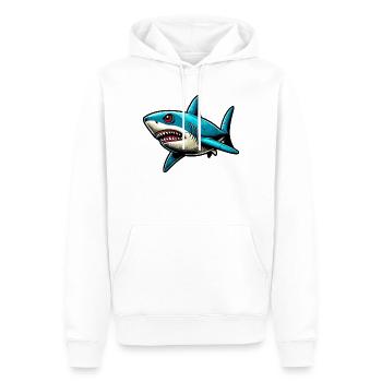 Requin - Sweat à capuche Premium bio Homme - blanc - Devant - Nico (187cm)