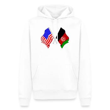 Drapeau des États-Unis Drapeau de l’Afghanistan - Sweat à capuche Premium bio Homme - blanc - Devant - Nico (187cm)