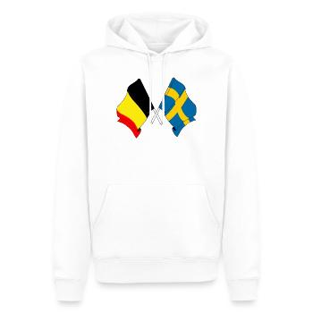 Flagge von Belgien, Flagge Schweden - Männer Premium Bio Hoodie - Weiß - Vorne - Nico (187cm)