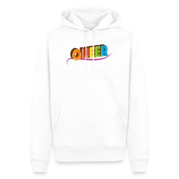 Queer Typo pour le mois des fiertés Égalité des droits LGBTQ - Sweat à capuche Premium bio Homme - blanc - Devant - Nico (187cm)