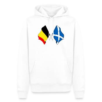 Flagge von Belgien, Flagge von Schottland - Männer Premium Bio Hoodie - Weiß - Vorne - Nico (187cm)