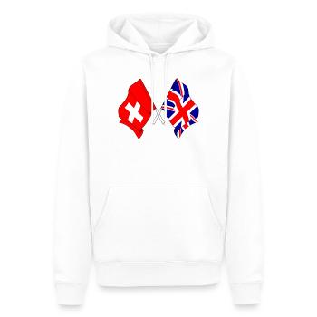 Drapeau Suisse, drapeau Angleterre - Sweat à capuche Premium bio Homme - blanc - Devant - Nico (187cm)