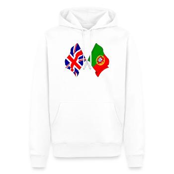 Drapeau Angleterre, drapeau Portugal - Sweat à capuche Premium bio Homme - blanc - Devant - Nico (187cm)