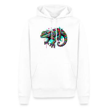 Gecko - Sweat à capuche Premium bio Homme - blanc - Devant - Nico (187cm)