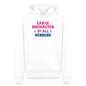 Mois de la fierté LGBT - Facilement distrait par tous les genres - Sweat à capuche Premium bio Homme - blanc - Devant - Nico (187cm)