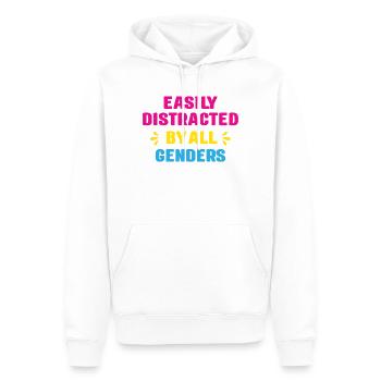 Mois de la fierté LGBT - Facilement distrait par tous les genres - Sweat à capuche Premium bio Homme - blanc - Devant - Nico (187cm)