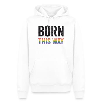 LGBT Pride Month - Born this way - Men’s Premium Organic Hoodie - white - Front - Nico (187cm)