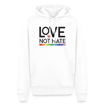 LGBT Pride Month - Love not Hate - Men’s Premium Organic Hoodie - white - Front - Nico (187cm)