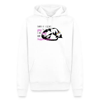 Ich bin schwul und es wird wieder passieren - Männer Premium Bio Hoodie - Weiß - Vorne - Nico (187cm)