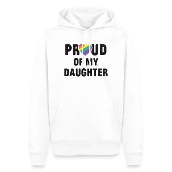 Mois de la fierté LGBT - Fier de ma fille - Sweat à capuche Premium bio Homme - blanc - Devant - Nico (187cm)