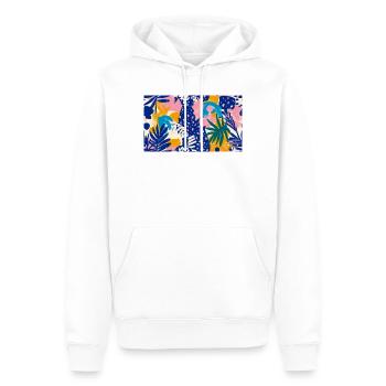 Motif abstrait tropical - Sweat à capuche Premium bio Homme - blanc - Devant - Nico (187cm)