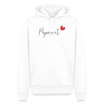 PAPOUNET. PAPA. FÊTE DES PÈRES. BONNE FÊTE PAPA - Sweat à capuche Premium bio Homme - blanc - Devant - Nico (187cm)