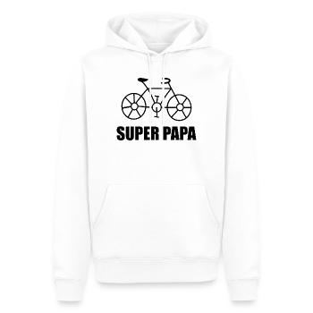 VATERTAG. FROHER VATERTAG. PAPA. ALLES GUTE ZUM GEBURTSTAG. - Männer Premium Bio Hoodie - Weiß - Vorne - Nico (187cm)