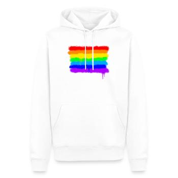 Pride Rainbow Colours / RGB Graffiti - Männer Premium Bio Hoodie - Weiß - Vorne - Nico (187cm)