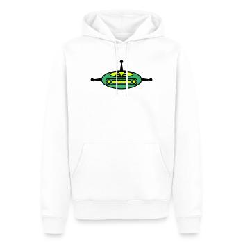 Raumgleiter - Männer Premium Bio Hoodie - Weiß - Vorne - Nico (187cm)