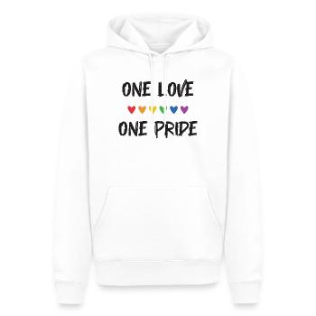 LGBT Pride Month - Eine Liebe, eine Pride - Männer Premium Bio Hoodie - Weiß - Vorne - Nico (187cm)