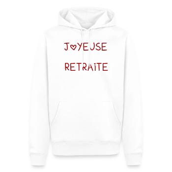 RUHESTAND. GLÜCKLICHER RUHESTAND. GLÜCKLICHER RUHESTAND - Männer Premium Bio Hoodie - Weiß - Vorne - Nico (187cm)