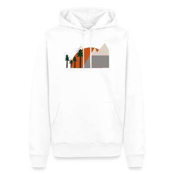 Silhouette Tannen & Berge - Männer Premium Bio Hoodie - Weiß - Vorne - Nico (187cm)