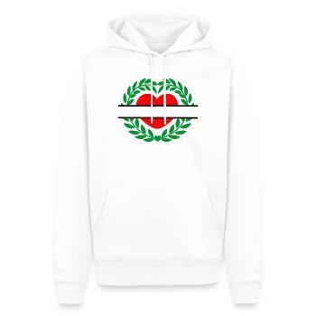 Couronne de laurier en forme de coeur rouge - Sweat à capuche Premium bio Homme - blanc - Devant - Nico (187cm)