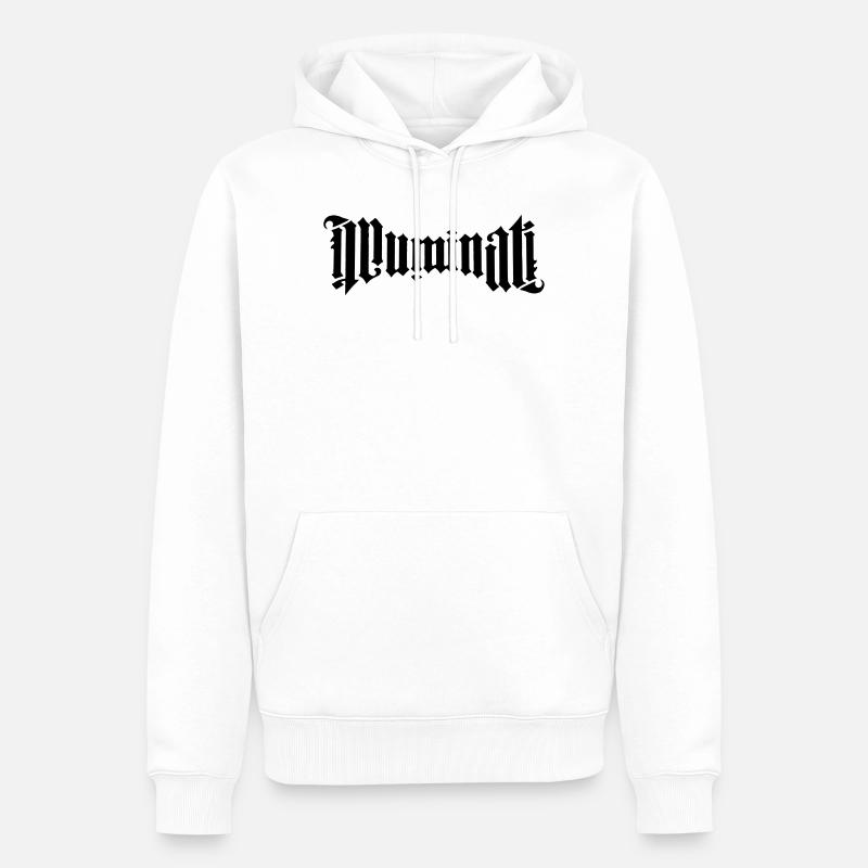Ambigramm Illuminati - Männer Premium Bio Hoodie - Weiß