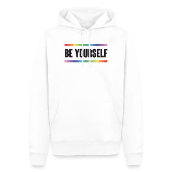 LGBTQ Pride Month - Be Yourself - Men’s Premium Organic Hoodie - white - Front - Nico (187cm)