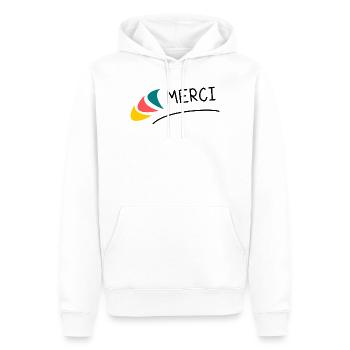 GELIEBTE. VIELEN DANK. DANKE HERRIN - Männer Premium Bio Hoodie - Weiß - Vorne - Nico (187cm)