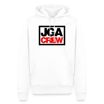 Bachelor Party Crew - Emblem - Men’s Premium Organic Hoodie - white - Front - Nico (187cm)
