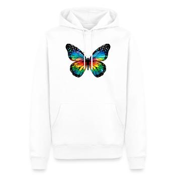 Schmetterling - Männer Premium Bio Hoodie - Weiß - Vorne - Nico (187cm)