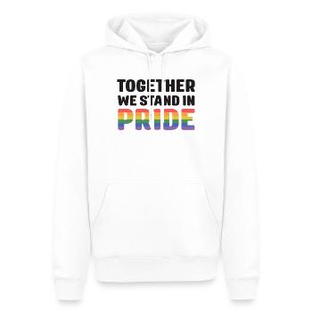 LGBT Pride Month - Together We Stand in Pride - Men’s Premium Organic Hoodie - white - Front - Nico (187cm)