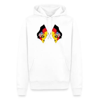 Drapeaux traversant la Sarre - Sweat à capuche Premium bio Homme - blanc - Devant - Nico (187cm)