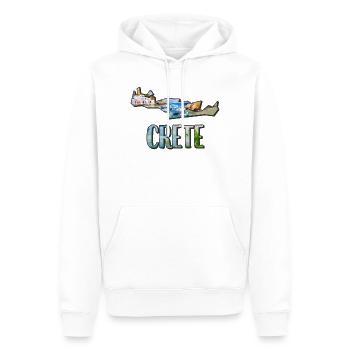 Aquarell Landkarte Kreta - Männer Premium Bio Hoodie - Weiß - Vorne - Nico (187cm)