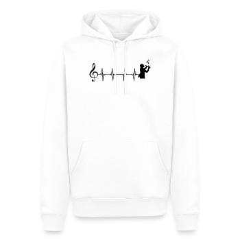 Saxophone Battement De Coeur - Sweat à capuche Premium bio Homme - blanc - Devant - Nico (187cm)