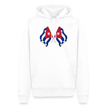 Deux drapeaux de Cuba - Sweat à capuche Premium bio Homme - blanc - Devant - Nico (187cm)