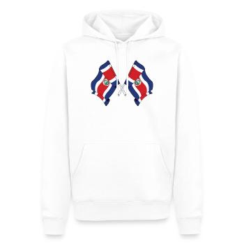 Deux drapeaux du Costa Rica - Sweat à capuche Premium bio Homme - blanc - Devant - Nico (187cm)