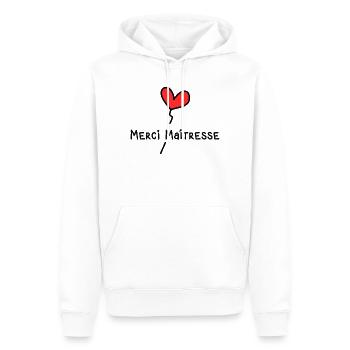 MISTRESS. THANK YOU. THANK YOU MISTRESS. MISTRESS - Men’s Premium Organic Hoodie - white - Front - Nico (187cm)