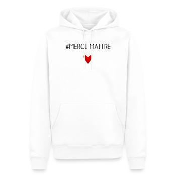 MEISTER. MEISTER. VIELEN DANK. DANKE, MEISTER. MEISTER - Männer Premium Bio Hoodie - Weiß - Vorne - Nico (187cm)