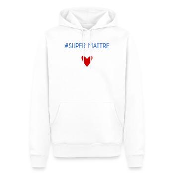 MEISTER. MEISTER. VIELEN DANK. DANKE, MEISTER. MEISTER - Männer Premium Bio Hoodie - Weiß - Vorne - Nico (187cm)