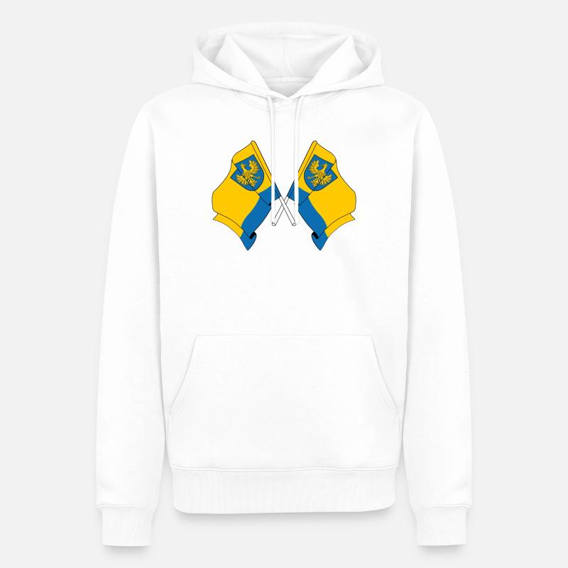 Deux drapeaux Opole - Sweat à capuche Premium bio Homme - blanc