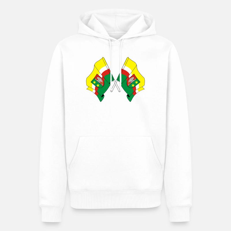 Deux drapeaux Lubusz - Sweat à capuche Premium bio Homme - blanc