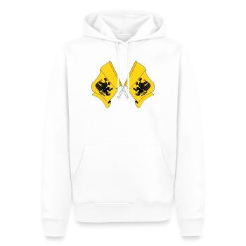 Two flags Pomeranian - Men’s Premium Organic Hoodie - white - Front - Nico (187cm)