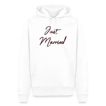 GERADE VERHEIRATET. Junggesellinnenabschied. VALENTINSTAG. PAAR - Männer Premium Bio Hoodie - Weiß - Vorne - Nico (187cm)