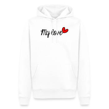 ICH LIEBE DICH. LIEBE. PAAR. GERADE VERHEIRATET. Junggesellinnenabschied - Männer Premium Bio Hoodie - Weiß - Vorne - Nico (187cm)