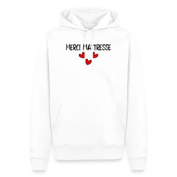 GELIEBTE. VIELEN DANK. DANKE HERRIN - Männer Premium Bio Hoodie - Weiß - Vorne - Nico (187cm)